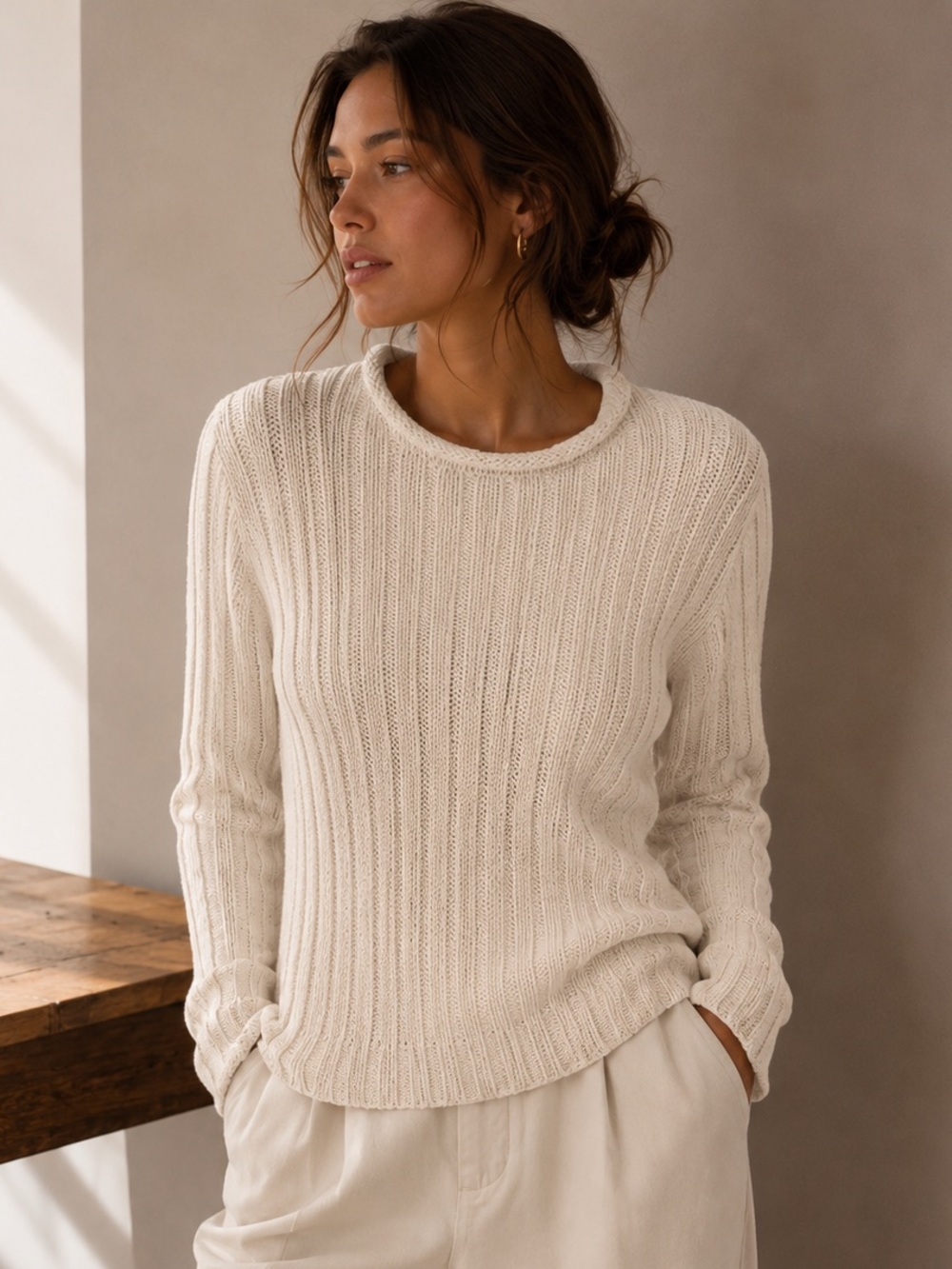 Vintage Polo Cotton Knit Cream